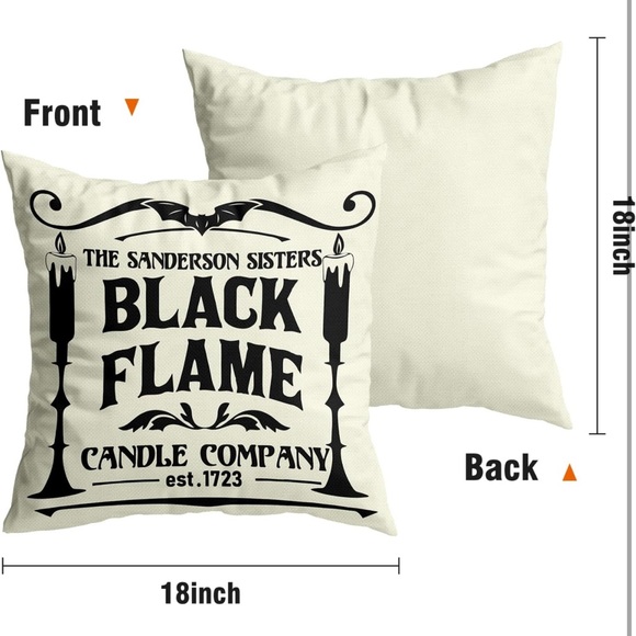 Hocus Pocus Pillow Covers Halloween Black White 18x18 4 Set Couch Sofa Decor SL5 - Picture 7 of 8
